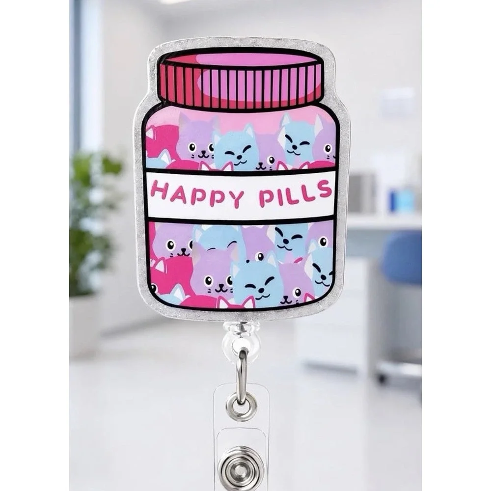 Funny Cat Nurse Badge Reel Cute NEW
